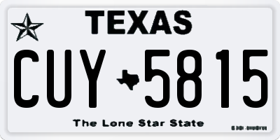 TX license plate CUY5815