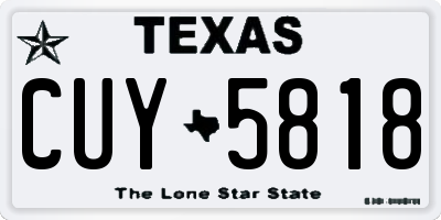 TX license plate CUY5818