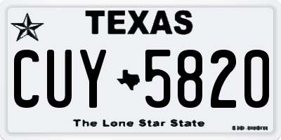 TX license plate CUY5820