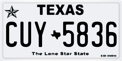 TX license plate CUY5836
