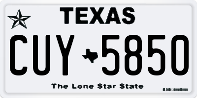 TX license plate CUY5850