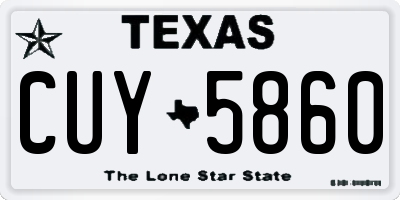 TX license plate CUY5860