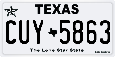TX license plate CUY5863