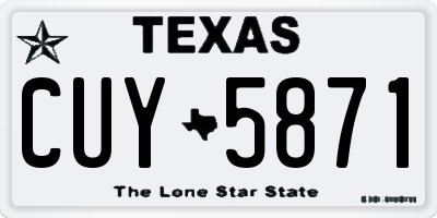 TX license plate CUY5871