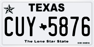 TX license plate CUY5876