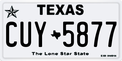 TX license plate CUY5877