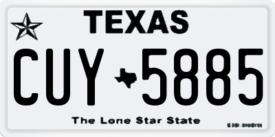 TX license plate CUY5885