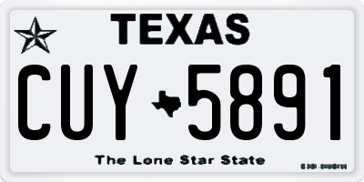 TX license plate CUY5891