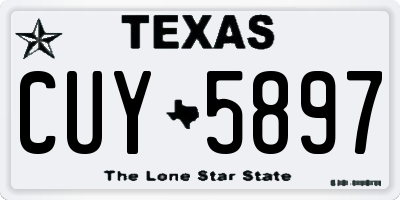 TX license plate CUY5897