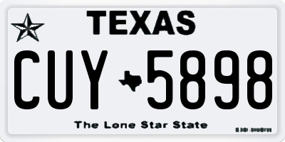 TX license plate CUY5898