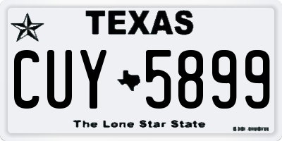 TX license plate CUY5899