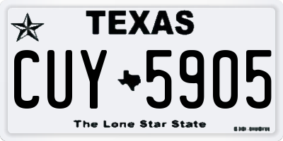 TX license plate CUY5905
