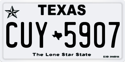 TX license plate CUY5907
