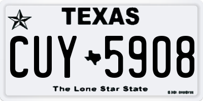 TX license plate CUY5908