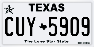 TX license plate CUY5909