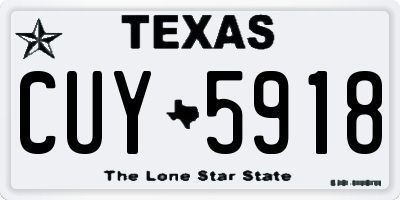 TX license plate CUY5918