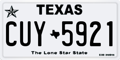 TX license plate CUY5921