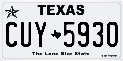 TX license plate CUY5930