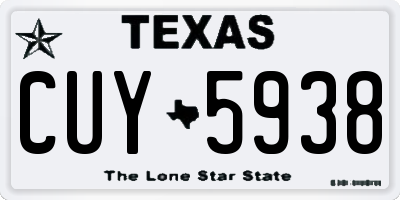 TX license plate CUY5938