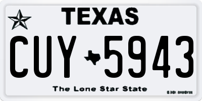 TX license plate CUY5943