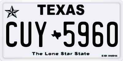 TX license plate CUY5960