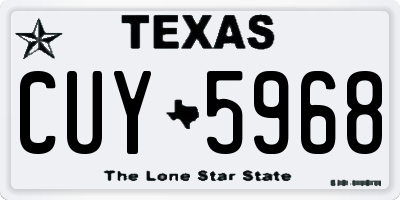 TX license plate CUY5968