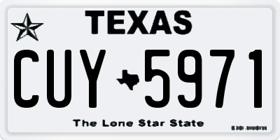 TX license plate CUY5971
