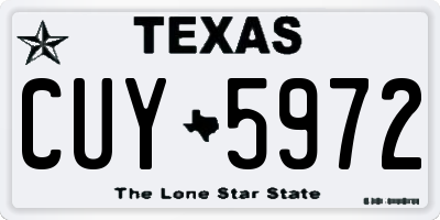 TX license plate CUY5972