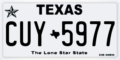 TX license plate CUY5977