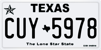 TX license plate CUY5978