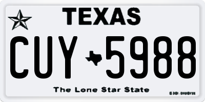 TX license plate CUY5988