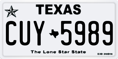 TX license plate CUY5989