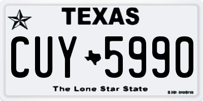 TX license plate CUY5990