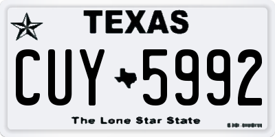 TX license plate CUY5992
