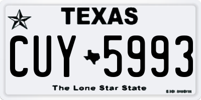 TX license plate CUY5993