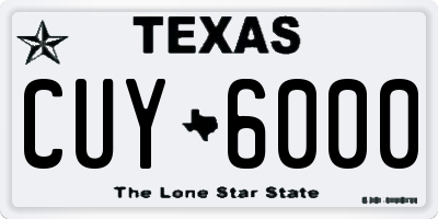 TX license plate CUY6000