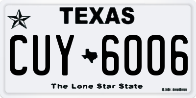 TX license plate CUY6006