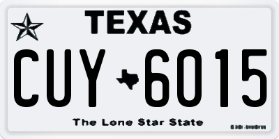 TX license plate CUY6015