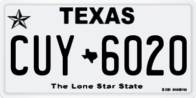 TX license plate CUY6020