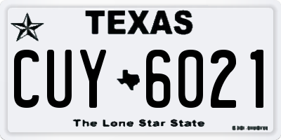 TX license plate CUY6021