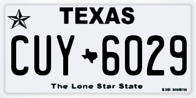 TX license plate CUY6029
