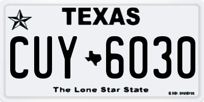 TX license plate CUY6030