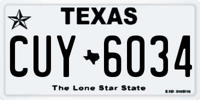 TX license plate CUY6034