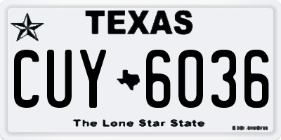 TX license plate CUY6036