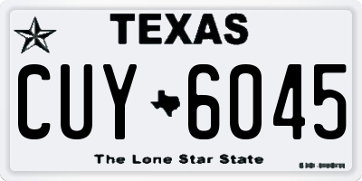 TX license plate CUY6045