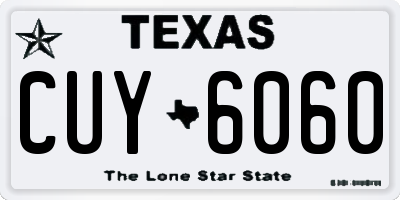 TX license plate CUY6060