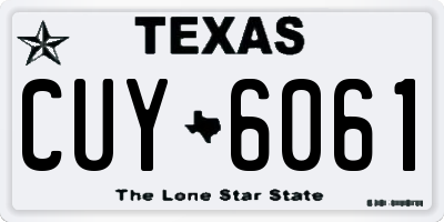 TX license plate CUY6061