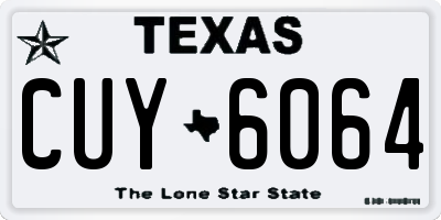 TX license plate CUY6064