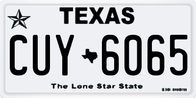 TX license plate CUY6065