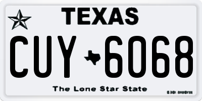 TX license plate CUY6068